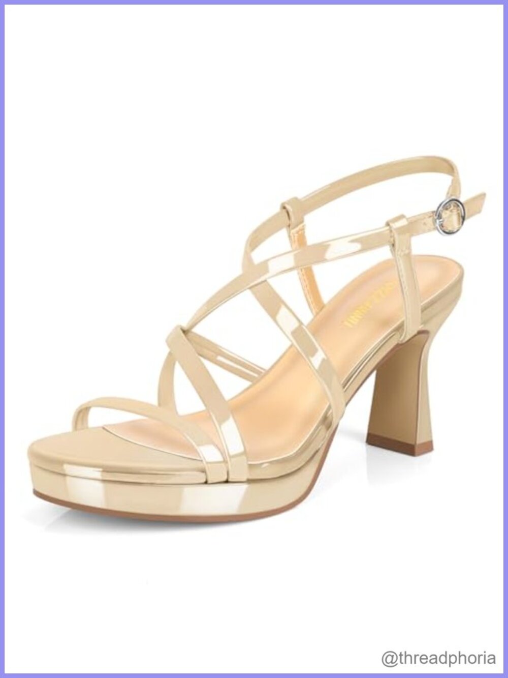 Women's Vela Platform Heeled Sandals Faux Leather Strappy Slingback